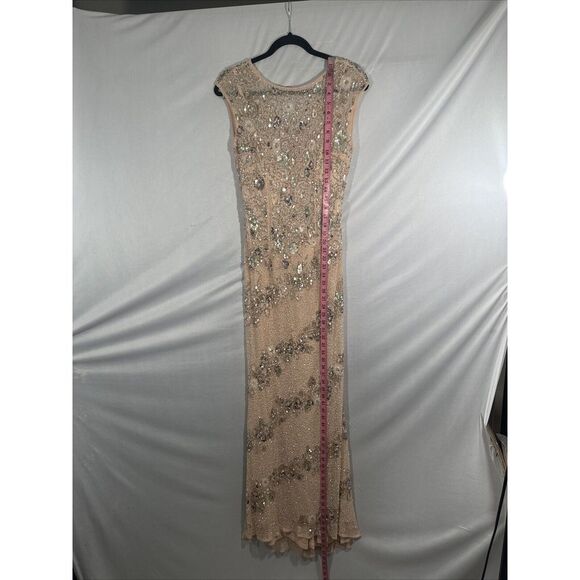 NWT MAC DUGGAL [ 4 ] 5500 Embellished Bateau Neck Cap Sleeve Gown Nude‎ - Picture 8 of 16